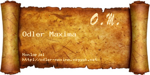 Odler Maxima névjegykártya